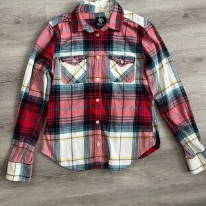 American Eagle Outfitters Plaid Flannel Red Size Small, Favorite Fit